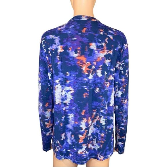 Relativity Multicolor Henley Pull Over Womens Size XL Spatter Print Long Sleeve - Picture 3 of 6